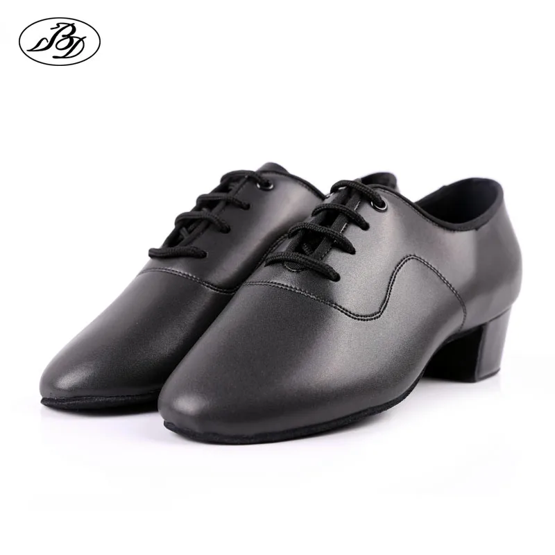BD Child Latin Dance Shoes 802 Black Genuine Split Leather Boy Shoes Low Heel Ballroom Dance Straight Soft Leather  Sole 4