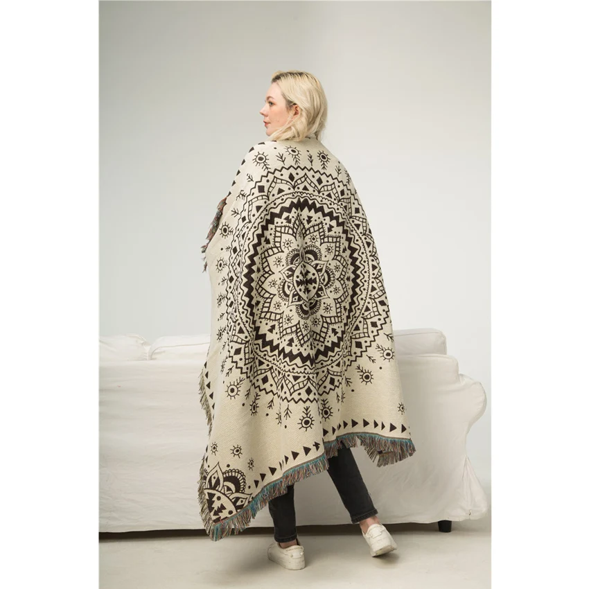 

Mandala Europe Blanket Tapestry Bedding Sheet Sofa Cover Cotton Geometric Soft Throw Blanket Home Travel Picnic Carpet As Gift