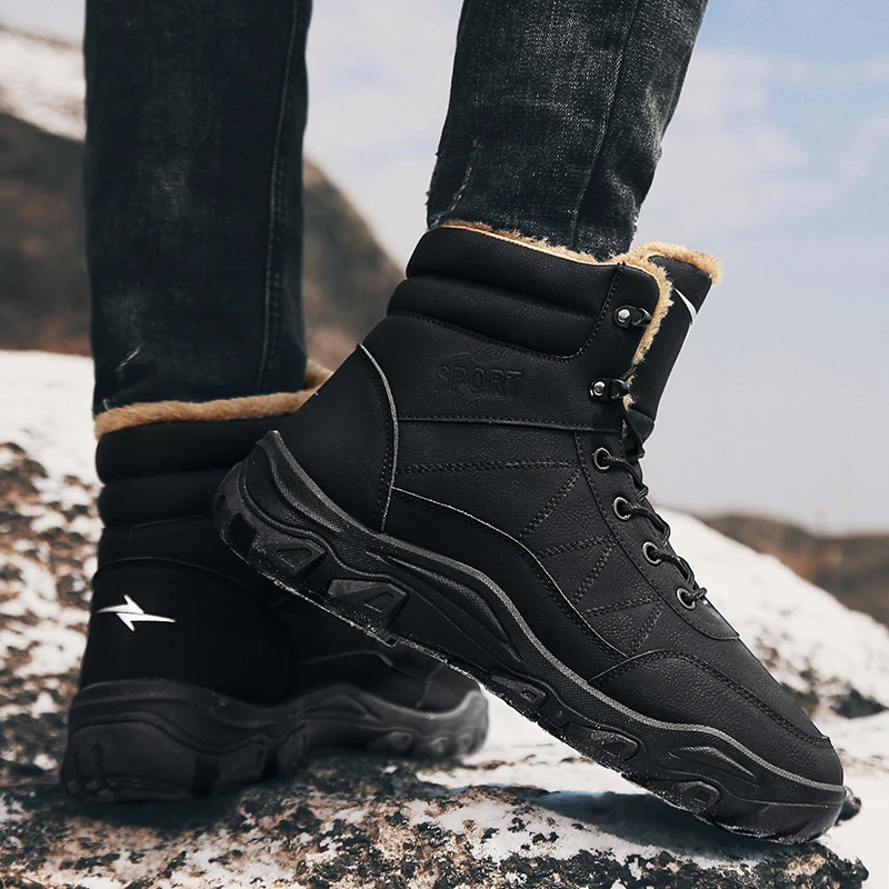Martin boots men's high help winter new plus velvet tooling shoes British wind shoes men's warm snow boots wild tide shoes