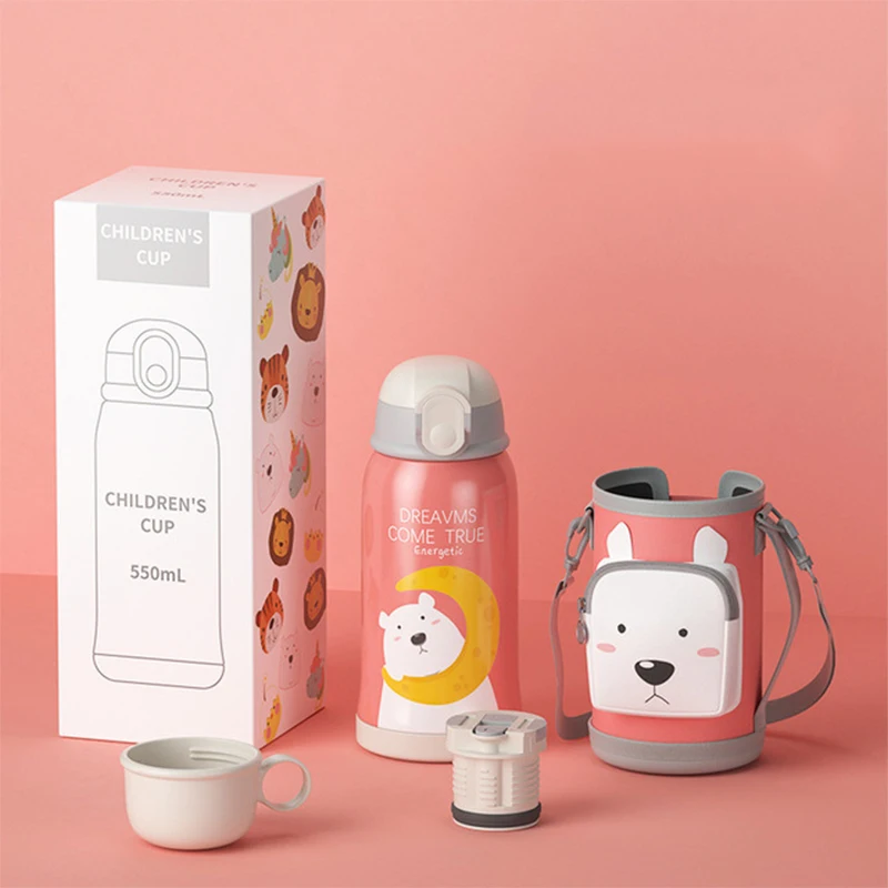 Smart Suit Thermos Cups With Straw Travel Coffee Mug Stainless Steel Children Water Bottle Office Business Gift Milk Mug