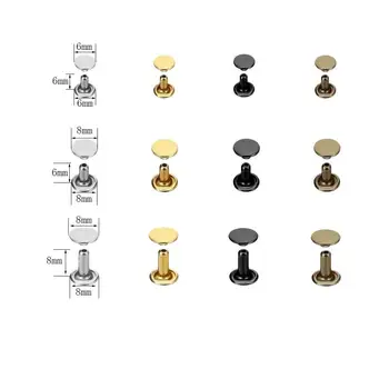 

100sets 6/8mm Copper Double Cap Rivets Studs Round Rapid Rivet For Leather Craft Bag Belt Clothing Garment Pet Collar Decor