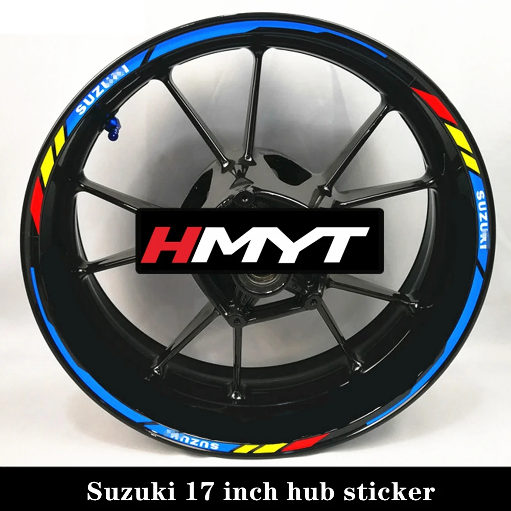 Применяется к Suzuki GSX R750 мотоцикл ремонт колеса личности наклейка водонепроницаемый Светоотражающая наклейка на ступицу колеса 17"