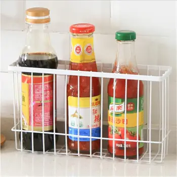 

Kitchen Wrought Iron Storage Basket Simple Racks Bathroom Storage Basket Desktop Storage Kitchen Spice Rack