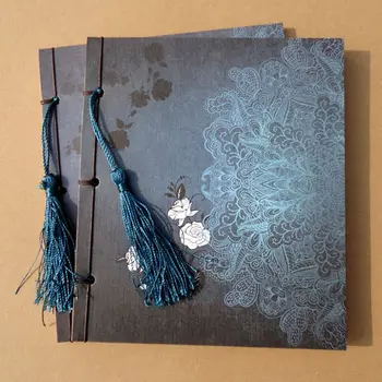 

Popular Retro Notebook Chinese Style Tassel Vintage Thick Kraft Paper Diary Notepad Business Book Sketchbook Journal Notebook