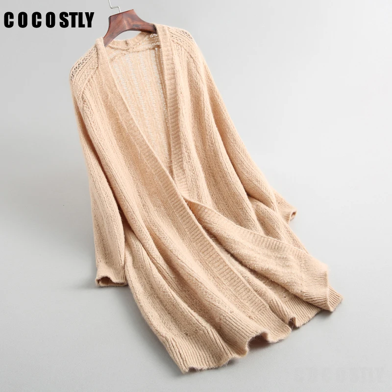 

Long Cardigan Female Winter Clothing Women's Cashmere Cardigan Knitted Twist Vintage Loose Cardigans Sweaters