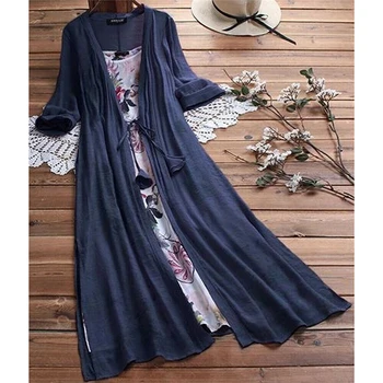 

Women Two Piece Set Floral Print Outfits Cardigan Tops+Dress Plus Size Womens Clothing Casual Lace Party Outfits For Women Sets