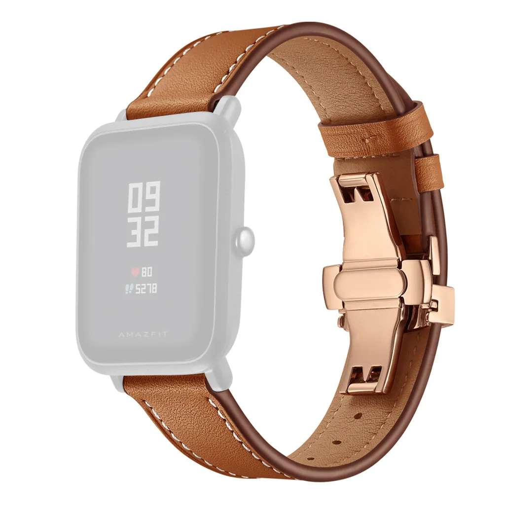 Быстросъемный мягкий Премиум кожаный ремешок сменный ремешок для Huami Amazfit Bip