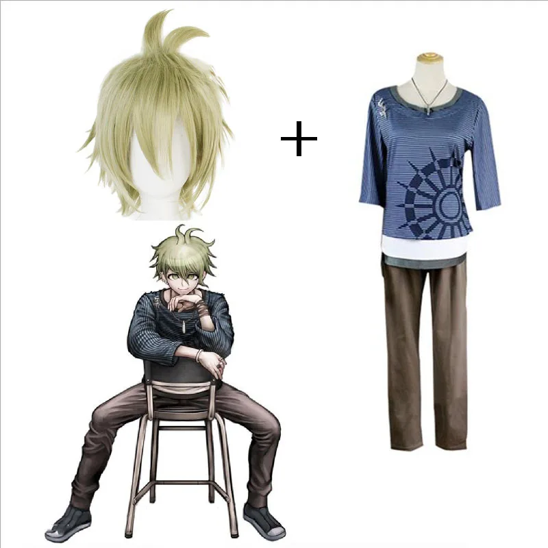 Rantaro Amami косплей костюм японская игра Danganronpa V3 футболка брюки ожерелье Love Live парик