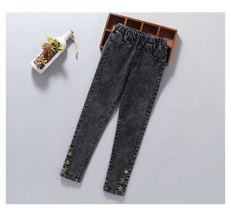 DFXD/зимние обтягивающие джинсы длинные вельветовые брюки с высокой талией и эластичной резинкой на талии для девочек Теплые джинсы для подростков от 3 до 12 лет Одежда для девочек