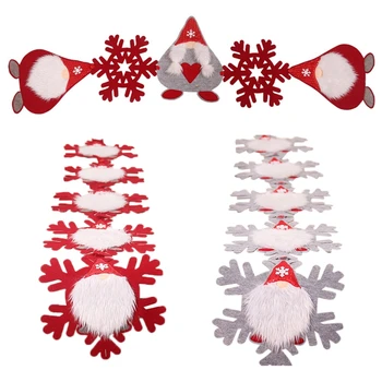 

Christmas DIY Tablecloth Snowflake Themed Christmas Table Decoration Santa Claus Placemat Ornament Home Decor