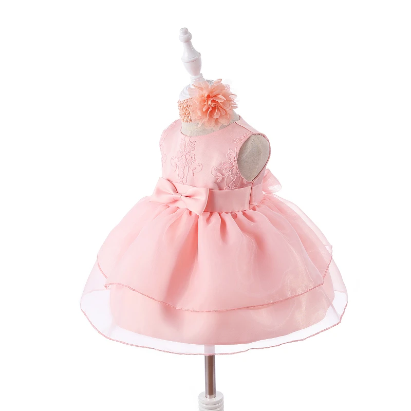 2PCs Set Baby Girl Baptism Dress Layered Tulle Infant Girl Christening Wedding Gown Newborn Baby Birthday Communion Party Dress