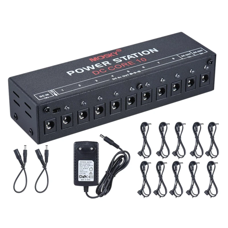 

MOSKY DC-CORE10 Mini Guitar Effect Power Supply for 9V 12V 18V Ten Isolated Outputs Compact Portable Guitar Parts & Accessories