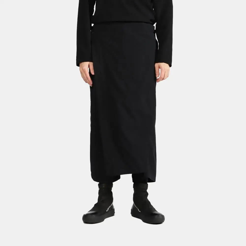 

New 2020 Men Women's Clothing Hair Stylist fashion Catwalk Side button diagonal quarter Pants skirt Plus Size Singer Costumes