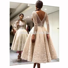 Бежевый Длина до лодыжек на выпускной, платье, вечернее платье Enbroidery Bling жемчужное платье для выпускного вечера вечерние официальные Duabi арабские платья Новые