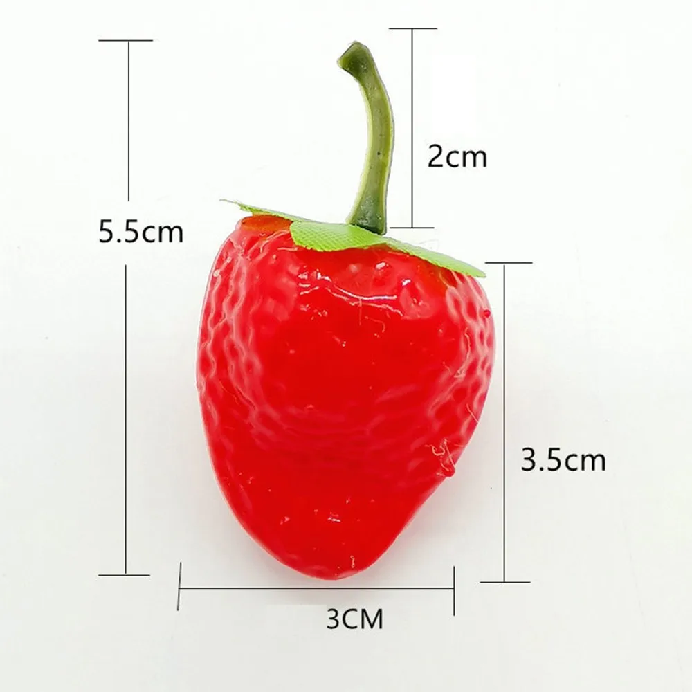  High Simulation Fruit Strawberry Photography Teaching Props Fake Home Restaurant Cute Decorations D - 4000115012397