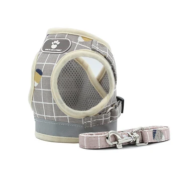

Polyester Mesh Breathable Reflective Dog Cat Harness And Leash Set Dogs Vest Harness Leads Pet Clothes For Small Medium Pets Dog