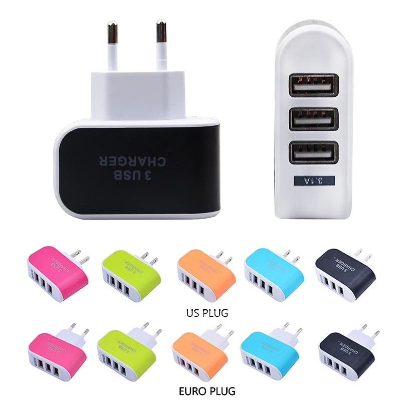5 В 3 А ЕС США адаптер питания порта несколько стен USB Смарт зарядное устройство