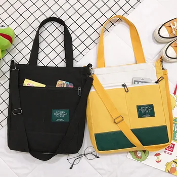 

Women Shoulder Bags Handbags 2020 New Casual Tote Bags Fashion Students School Messenger Bags Bookbag Canvas Crossbody Bags