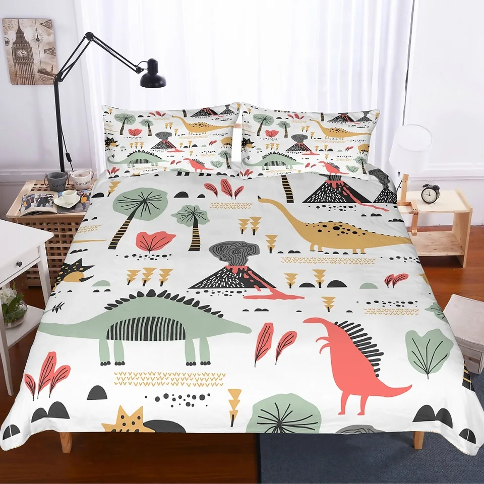 pink dinosaur bedding