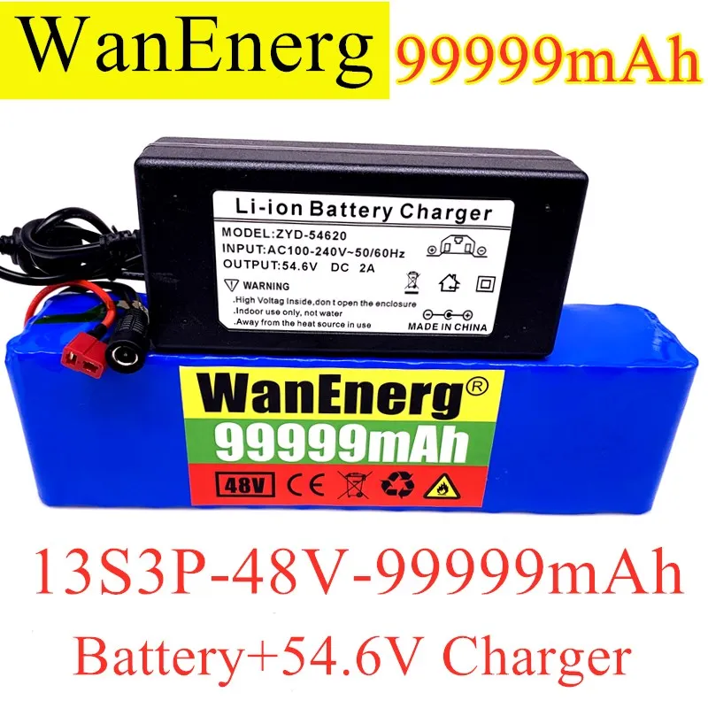 

Electric vehicle battery 13S3P 48V Lithium ion Battery Pack 99999mah For 54.6v Electric bicycle Scooter with BMS with charger