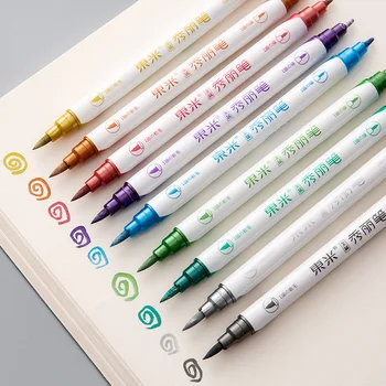 

12 color double-headed art pen student office metal note pen student drawing art marker pen school gift birthday gift