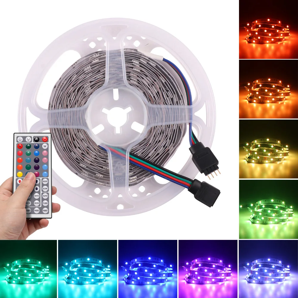 RGB Светодиодная лента 5 м/10 м СВЕТОДИОДНАЯ SMD 5050 неводонепроницаемая 12 В