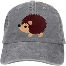 Унисекс Взрослых Винтаж Мыть Бейсболка Регулируемая папа шляпа-Ежик клипарт черный