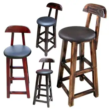 

Bar Chair Bar Stool High Chair Front Desk Coffee Chair Solid Wood Bar Stool High Stool Simple Leisure Back Wood Chair