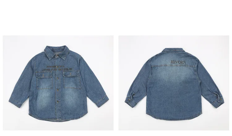 BOY'S Cowboy Shirt Children Spring And Autumn New Style Childrenswear Baby Korean-style Autumn Clothing Boy Western Style L