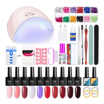 

Nail Extension Gel Kit Gel Builder with 36w UV LED Nail Lamp DIY Gorgeous French Manicure Kit Nail Art Supplies