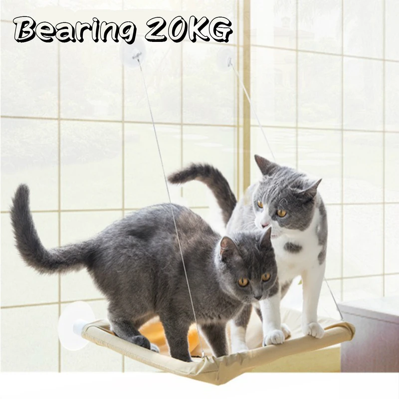 

Pet Cat Hammock Comfortable Cat Pet Bed Shelf Seat Beds Cute Pet Hanging Beds Bearing 20kg Cat Sunny Seat Window Mount