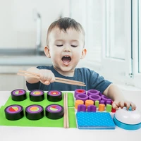 Montessori Wood Toys Puzzle Party Card Games Sushi Master Contest Competition Game Early Educational Kids Toy Japanese Food Gift 1
