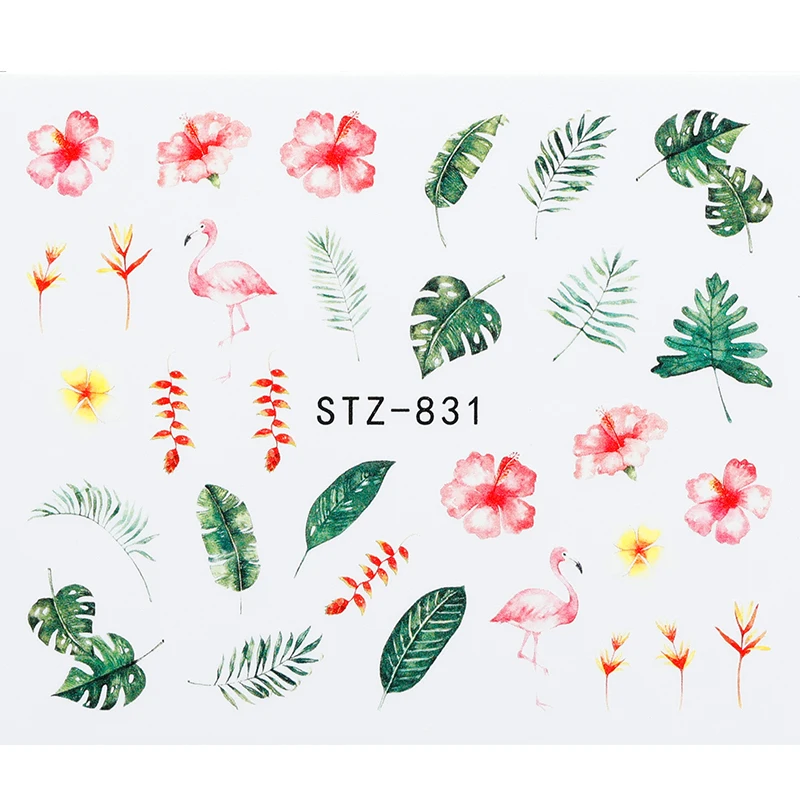 RWTT 3D наклейка на ногти водная переводная s смешанные цветы красочные дизайны DIY