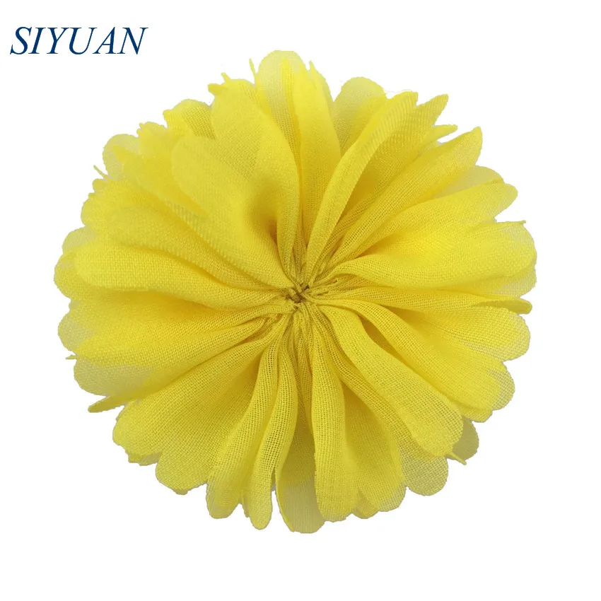 13-yellow 10 шт./лот 6 см маленькая шифоновые цветы, балерина с заколки для волос "сделай сам" Свадебные аксессуары Головные уборы Декор TH220 - Цвет: 13-yellow