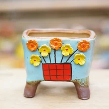 Мульти-мясной горшок ручной росписью Ретро креативный керамический горшок корейский милый мульти-мясной завод горшок старый свай контроль керамики современный