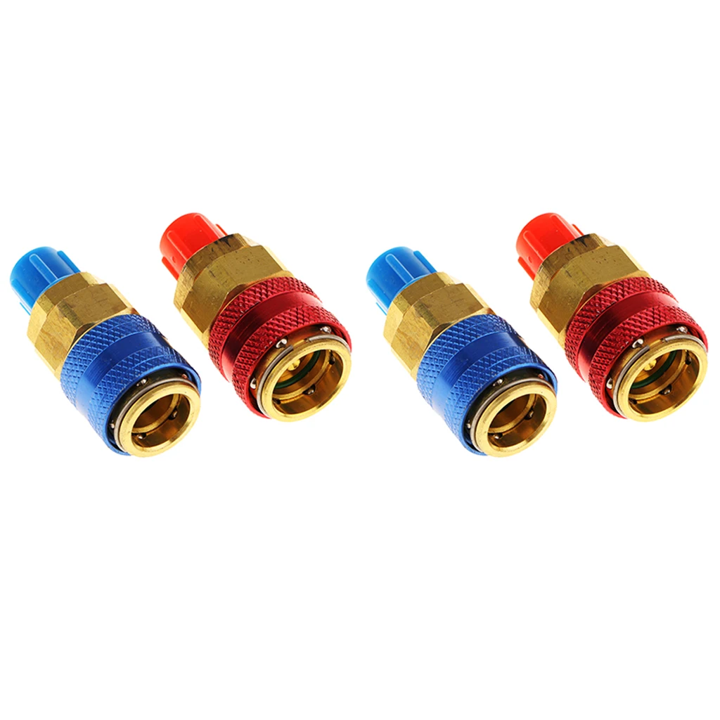 2 Pairs Automotive Air Conditioning R134a High & Low Quick Connector Coupler