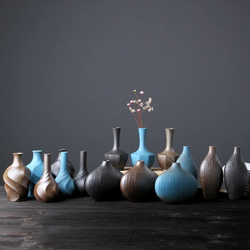 Классическая черная/белая керамическая ваза, китайский художественный декор, фарфоровая ваза для цветов, креативный подарок, домашний декор A