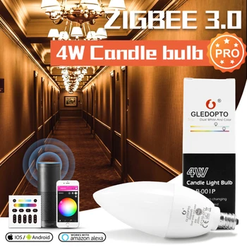 

Smart Control Lamp 4W E12/E14 Smart Candle Bulb Pro RGBCCT App/Voice/RF Work With Echo Plus Alexa Smart Life Google Home