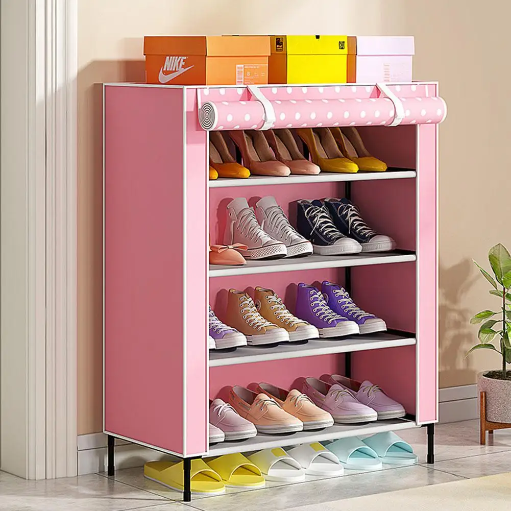Home Simple Shoe Cabinet with Curtained Door Assembly Modern Shoe Rack for Home Storage DIY Home Furniture Home Simple Shoe Cabinet with Curtained Door Assembly Modern Shoe Rack for Home Storage DIY Home Furniture