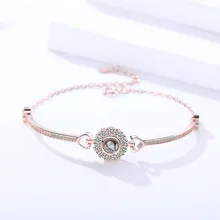 Женский браслет из стерлингового серебра S925 пробы, Корейская версия, 100 языков I love you, проекция, подарок для женщин, сделай сам, ювелирное изделие