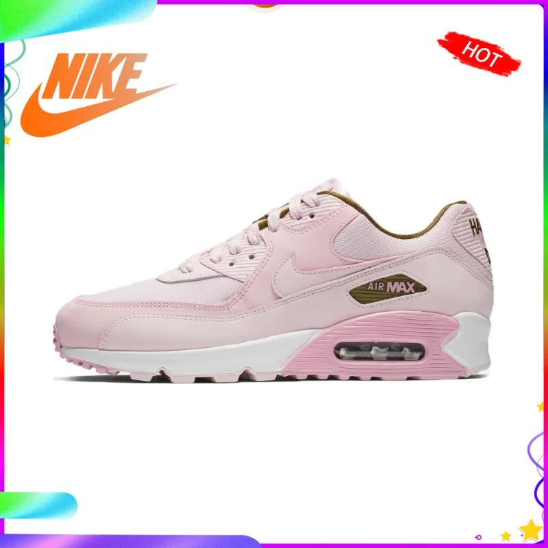 Оригинальный Nike Оригинальные кроссовки AIR MAX 90 SE Для женщин кеды, беговые кроссовки, мужская обувь на шнуровке с низким подъемом для