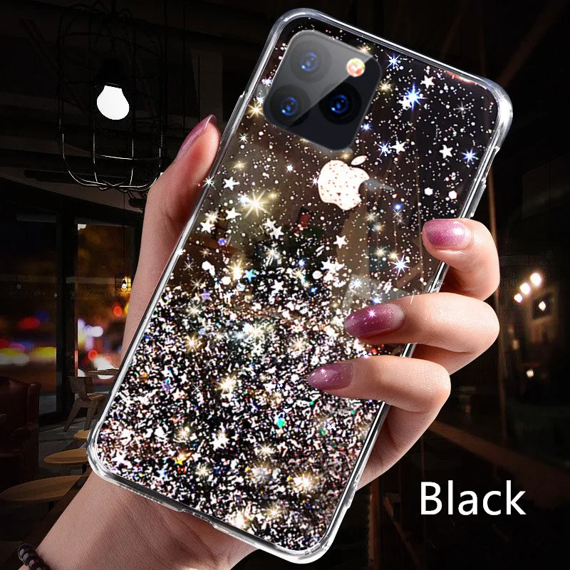 Black Роскошный Блестящий Мягкий силиконовый чехол для xiaomi чехол mi 9 lite 9t pro mi 8 se a3 a1 a2 5x 6x на redmi note 8 iPhone 7 6 Plus 5 iPad pro k20 7a 6a чехол - Цвет: Black