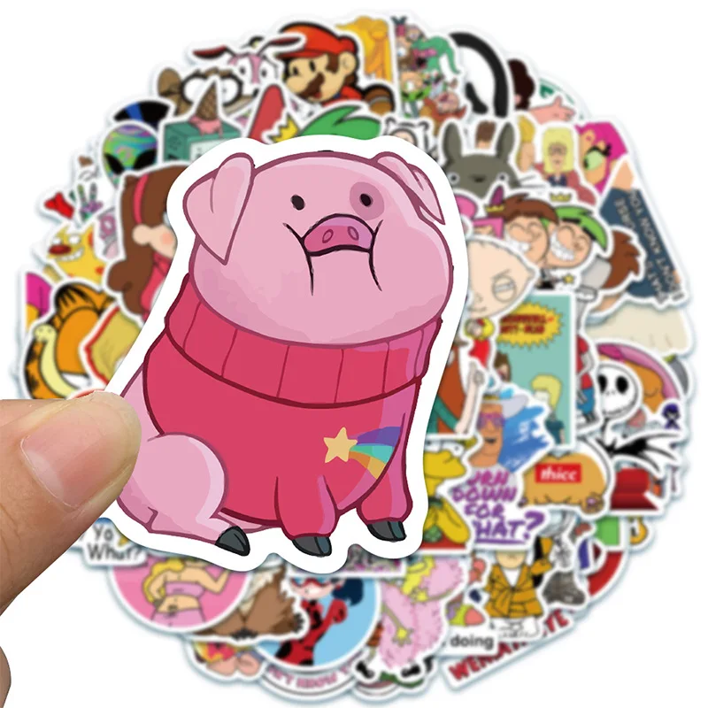 10/30/50 PCS Latest Cartoon Character Collection Graffiti Stickers Waterproof Suitcase Guitar Toy Decoration Stickers Wholesale