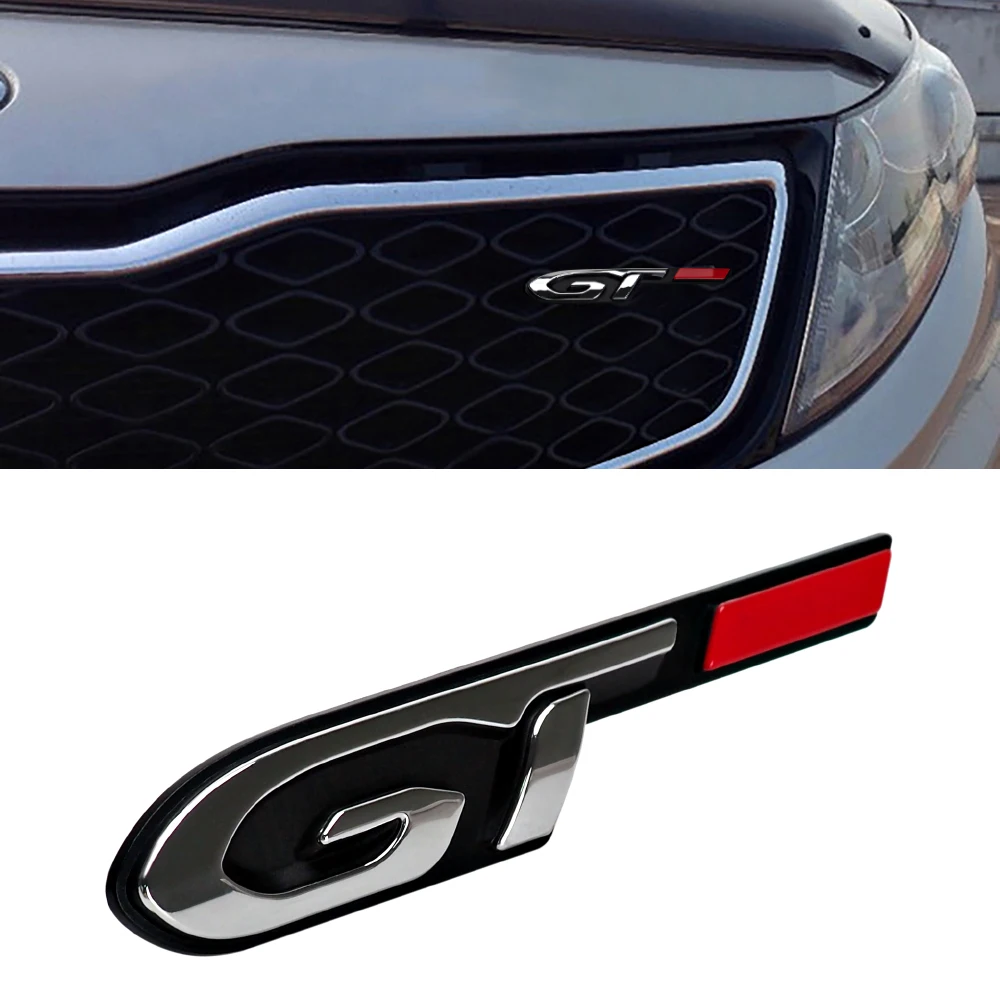WM home Tailgate logo badge 3D GT Line Fender Trunk Grill Logo Badge Sticker Compatible with Peugeot Kia Soul Spectra Stinger 3008 4008 5008 307 308 301 508 Car Styling Nameplate badge 