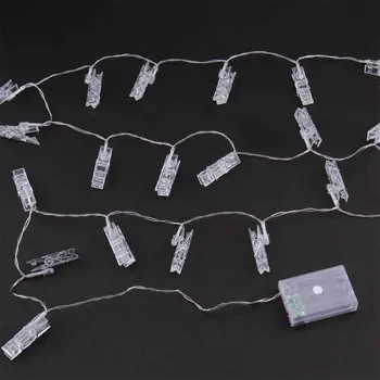 

10/20 LED Card Photo Clip LED String Fairy Lights Battery Operated Christmas Garlands Wedding Party Home Outdoor Decor Sale