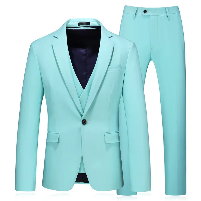 

Man's Suit Suit Man 3 Paper Set Self-cultivation Occupation Fashion Dealer Develops Dress Groomsman Group Full Dress Groom Marry