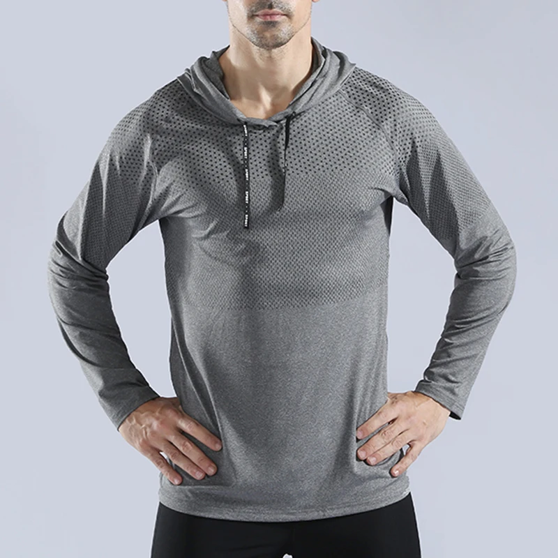 Men's T-shirt Hoodies long sleeve Autumn Casual T-shirt Sweatshirt shirt Hooded Breathable Coat Outerwear Gym Fitness Clothes