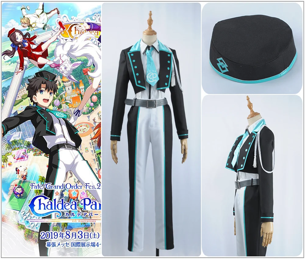Game Fate Grand Order Chaldea Park Fujimaru Ritsuka Men Cosplay Costume Man Custom Green Collar Short Coat Pants Hat Bow Tie Aliexpress