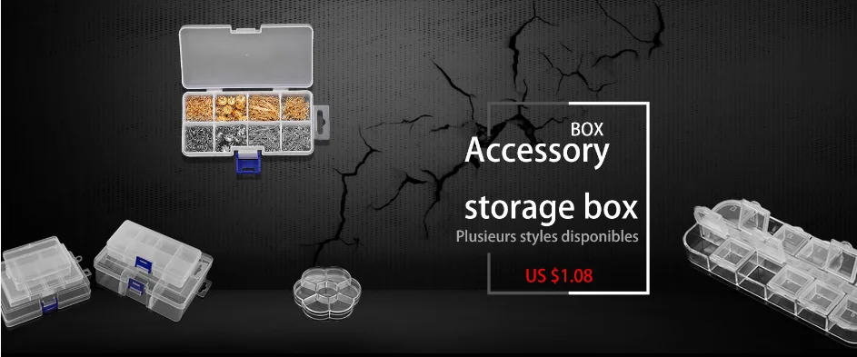 Multi Style Round Square Grids Adjustable Plastic Jewelry Box Storage Display Boxs Jewelry Accessories Storage For DIY Supplies