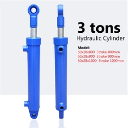 Vérin hydraulique, 3 tonnes, 50x28x80/900/1000mm, levage bidirectionnel robuste, petits outils, 16mpa, 1 pièce 